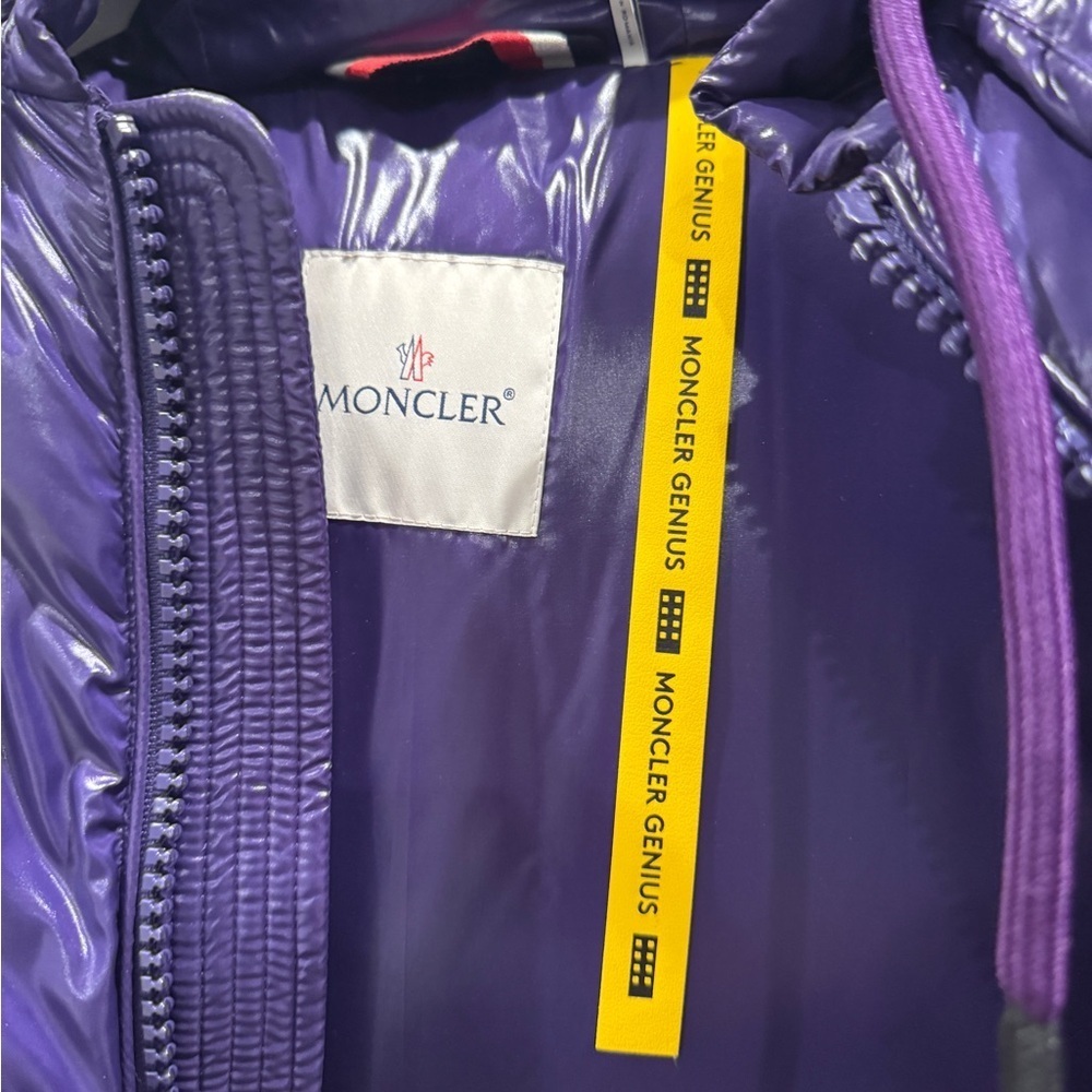 NEW 💯 AUTH Moncler Men's Genius 2 1952 Purple PufferDown Double Hood Lorent Vest - Picture 6 of 15